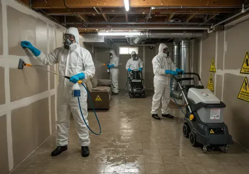 Basement Moisture Removal and Structural Drying process in Maybrook, NY